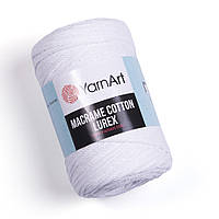 Yarnart MACRAME COTTON LUREX (Макраме котон люрекс) №721 білий (Пряжа, нитки для в'язання макраме)