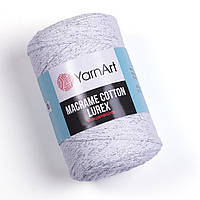Yarnart MACRAME COTTON LUREX (Макраме котон люрекс) №720 білий (Пряжа, нитки для в'язання макраме)