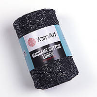 Yarnart MACRAME COTTON LUREX (Макраме котон люрекс) №723 чорний (Пряжа, нитки для в'язання макраме)