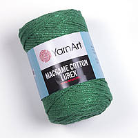 Yarnart MACRAME COTTON LUREX (Макраме котон люрекс) №728 зелений (Пряжа, нитки для в'язання макраме)