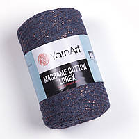 Yarnart MACRAME COTTON LUREX (Макраме котон люрекс) №731 джинс (Пряжа, нитки для в'язання макраме)