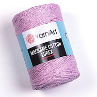 Yarnart MACRAME COTTON LUREX (Макраме котон люрекс) №732 рожевий (Пряжа, нитки для в'язання макраме)