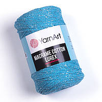 Yarnart MACRAME COTTON LUREX (Макраме котон люрекс) №733 бірюза (Пряжа, нитки для в'язання макраме)