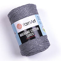 Yarnart MACRAME COTTON LUREX (Макраме котон люрекс) №737 сірий (Пряжа, нитки для в'язання макраме)