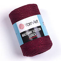 Yarnart MACRAME COTTON LUREX (Макраме котон люрекс) №739 бордо (Пряжа, нитки для в'язання макраме)