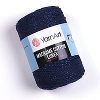 Yarnart MACRAME COTTON LUREX (Макраме котон люрекс) №740 синій (Пряжа, нитки для в'язання макраме)