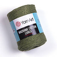 Yarnart MACRAME COTTON LUREX (Макраме котон люрекс) №741 хакі (Пряжа, нитки для в'язання макраме)