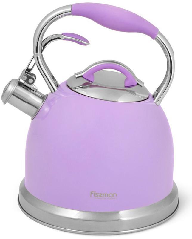 Чайник Fissman Felicity 2.6 л з неіржавкої сталі, зі свистком, бузковий