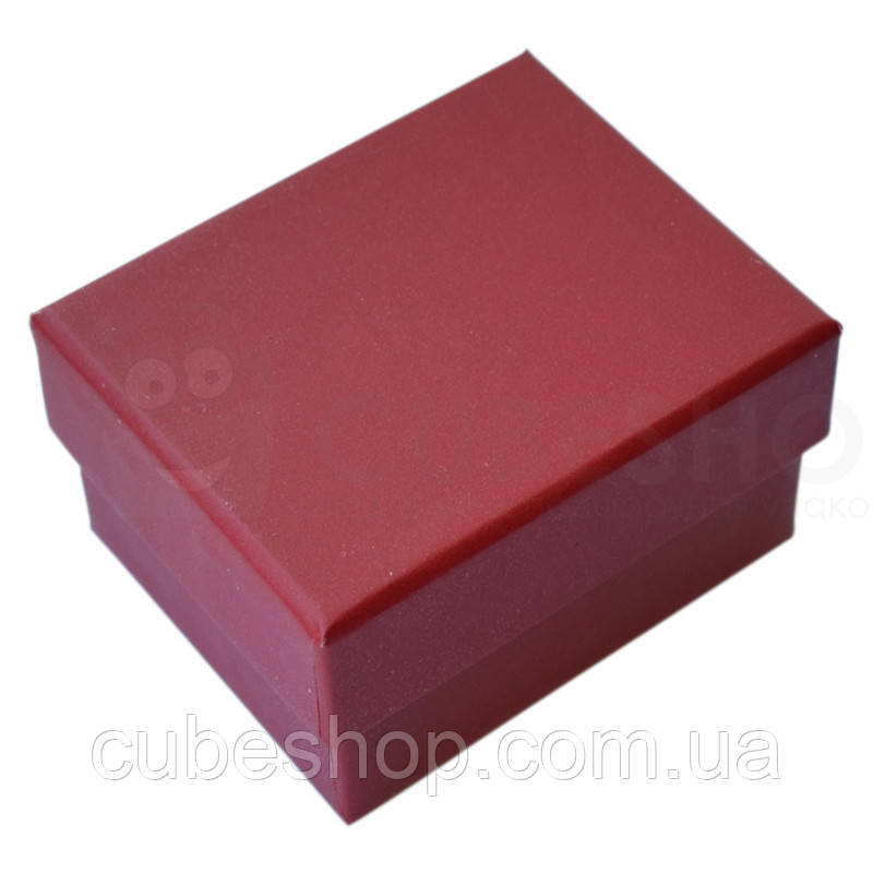 Коробочка для кільця та сережок 45х55х30 мм - Бордова