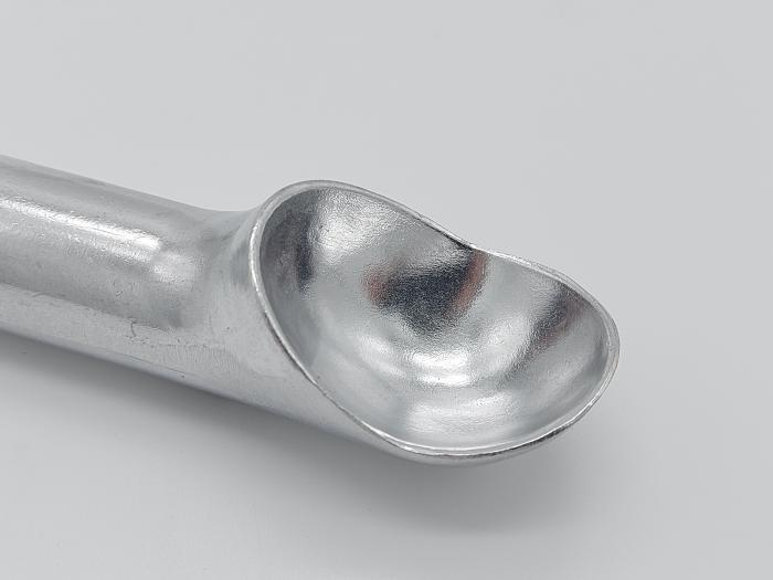 Ложка для мороженого алюминиевая цельная порционная 5,5 * 4 cm L 18 cm - фото 4 - id-p438596419
