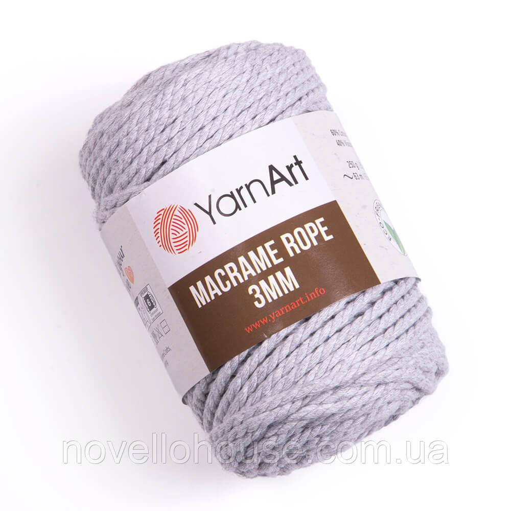 Yarnart MACRAME ROPE 3 мм (Макраме Роп 3 мм) № 756 сірий (Пряжа, нитки для в'язання)