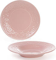 Набір 6 супових тарілок Leeds Ceramics Ø23см, кам'яна кераміка (рожеві)