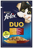Влажный корм для кошек Felix Fantastic Duo (Феликс Фантастик Дуо) индейка и печень в желе, 85 г