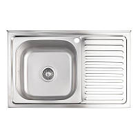 Кухонна мийка Lidz 5080-L Decor 0,8 мм (LIDZ5080LDEC06)