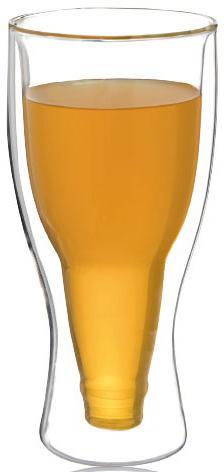 Склянка «Beer Bottle» 350 мл із подвійними стінками, скляна термокухоль