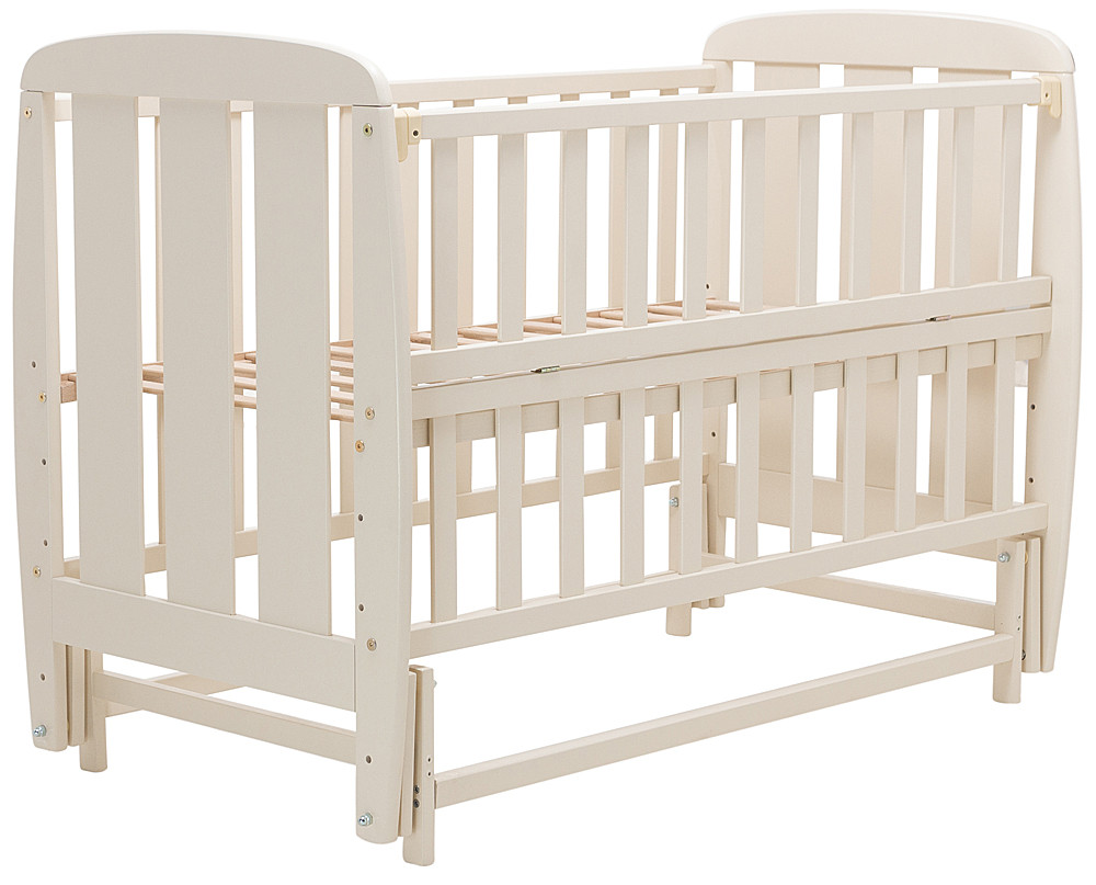 Кровать Babyroom Шарик SH-02 маятник, откидной бок бук слоновая кость