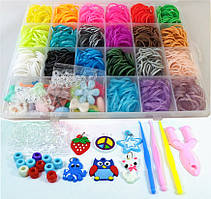 Гумки для плетіння браслетів набір для рукоділля 21 колір 1400