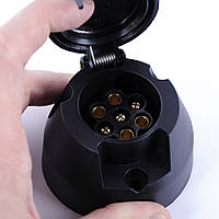 Причіпне пластмас "мама" - 12v - 7 pin з пильником Вологозахищений кругла "Польща"