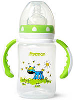 Дитяча пляшечка для годування Fissman Babies "Ослик на галявині" 240мл з ручками