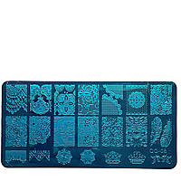 Диск - пластина для стемпінга металевий прямокутний, маленький (12 см на 6 см) QQ-08 (15)