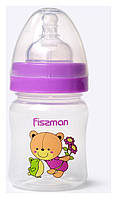 Дитяча пляшечка для годування Fissman Babies "Ведмедик-улюбленець" 120мл з широким горлечком