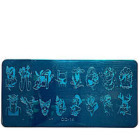 Диск - пластина для стемпінга металевий прямокутний, маленький (12 см на 6 см) QQ-14 (34)