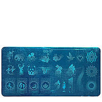 Диск - пластина для стемпінга металевий прямокутний, маленький (12 см на 6 см) QQ-37 (31)