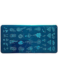 Диск - пластина для стемпінга  металевий прямокутний, маленький (12 см на 6 см) QQ-40 (24)