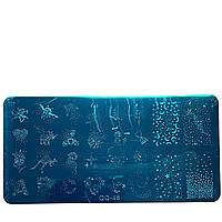 Диск - пластина для стемпінга металевий прямокутний, маленький (12 см на 6 см) QQ-48 (6)