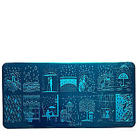 Диск - пластина для стемпінга металевий прямокутний, маленький (12 см на 6 см) QQ-49 (9)