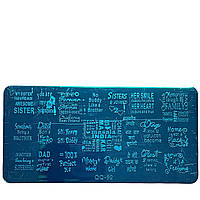 Диск - пластина для стемпінга металевий прямокутний, маленький (12 см на 6 см) QQ-52 (73)