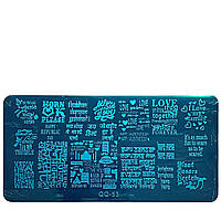 Диск - пластина для стемпінга металевий прямокутний, маленький (12 см на 6 см) QQ-53 (41)