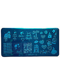 Диск - пластина для стемпінга металевий прямокутний, маленький (12 см на 6 см) XY-BEAUTY 02 (83)