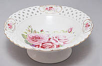 Блюдо на нозі "Букет троянд" Ø24 см. Тортівниця, фруктовниця, цукерниця