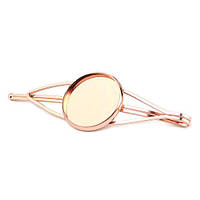 Основа для шпильки Finding Невидимка з основою під вставку 20 мм Рожево-золотий 70 мм