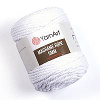 Yarnart MACRAME ROPE 5 мм (Макраме Роп 5 мм) № 751 белый (Пряжа, нитки для вязания)