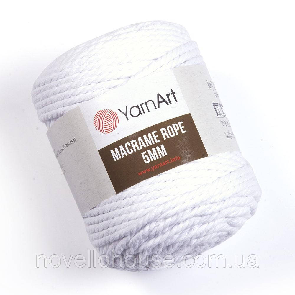 Yarnart MACRAME ROPE 5 мм (Макраме Роп 5 мм) № 751 білий (Пряжа, нитки для в'язання)