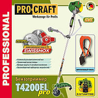 Коса бензинова Procraft T4200EL Electro Starter(3 ножа, 1 котушка) MODERN, посилений суцільнометалевий вал