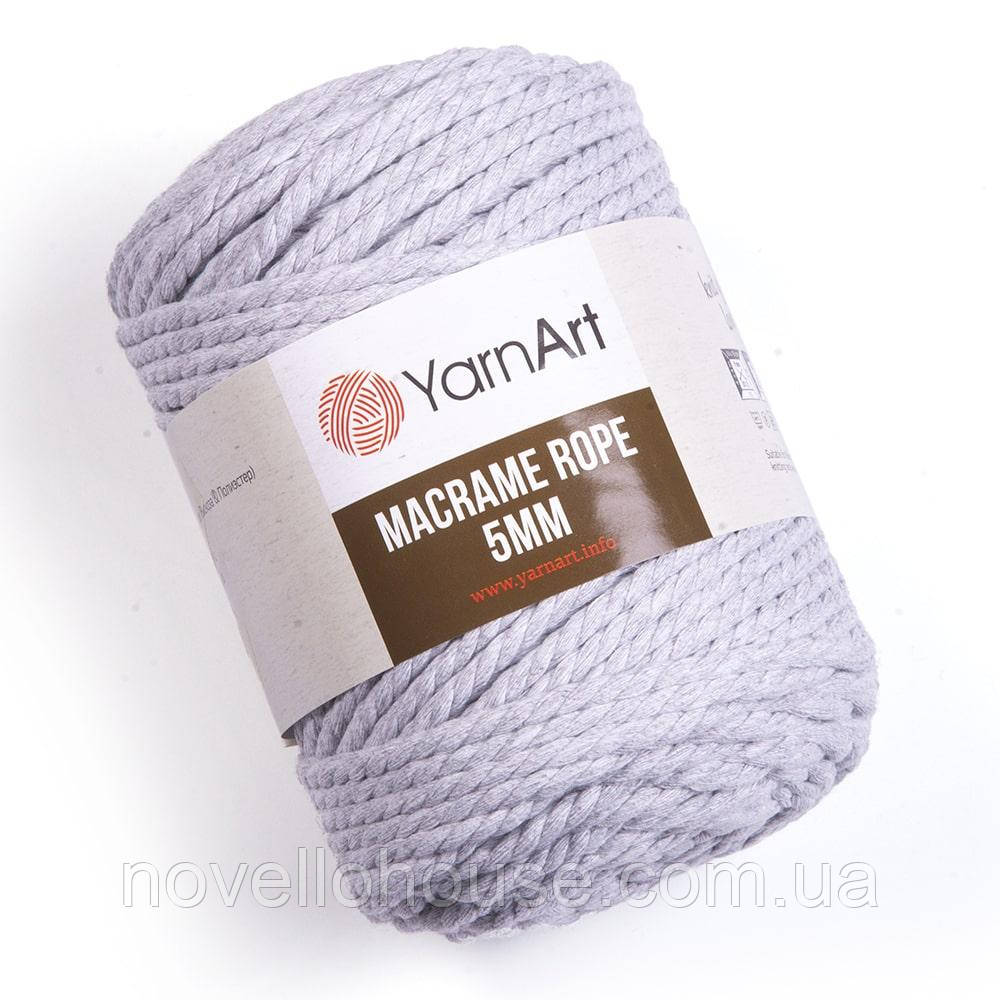 Yarnart MACRAME ROPE 5 мм (Макраме Роп 5 мм) № 756 світло-сірий  (Пряжа, нитки для в'язання)