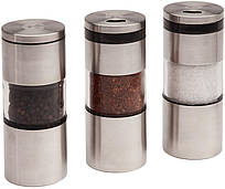 Набір для спецій Kamille Anthurium млина та 2 спецівці, з магнітами