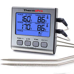 Термометр двоканальний для м'яса Thermopro TP17 (- 10C до +300C) з таймером і магнітом