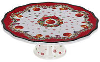 Підставка для торта "Різдвоський орнамент" 20.5 см, порцеляна