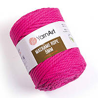 Yarnart MACRAME ROPE 5 мм (Макраме Роп 5 мм) № 803 ярко-малиновый (Пряжа, нитки для вязания)