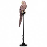 Напільна статуетка пудровий папуга на підставці 146 см
