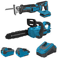 Набір акумуляторного інструменту Kraissmann 20 Universal Line (ланцюгова пила+шабельна пила)