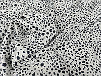 Ткань супер софт, леопардовый принт на светло сером фоне №15025