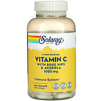 Витамин С, SOLARAY "Vitamin C with Rose Hips & Acerola" длительного высвобождения, 1000 мг (250 капсул)