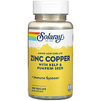 Цинк и медь SOLARAY "Zinc Copper" с келпом и тыквенными семенами (100 капсул)