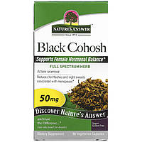 Клопогон кистевидный Nature's Answer "Black Cohosh" поддержка при менопаузе, 50 мг (90 капсул)