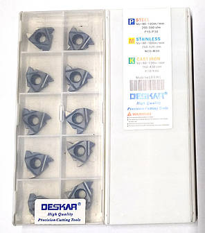 22ER N 55 LDA DESKAR (Сталь, Нержавіюча сталь, Чавун) Твердосплавна пластина, фото 1